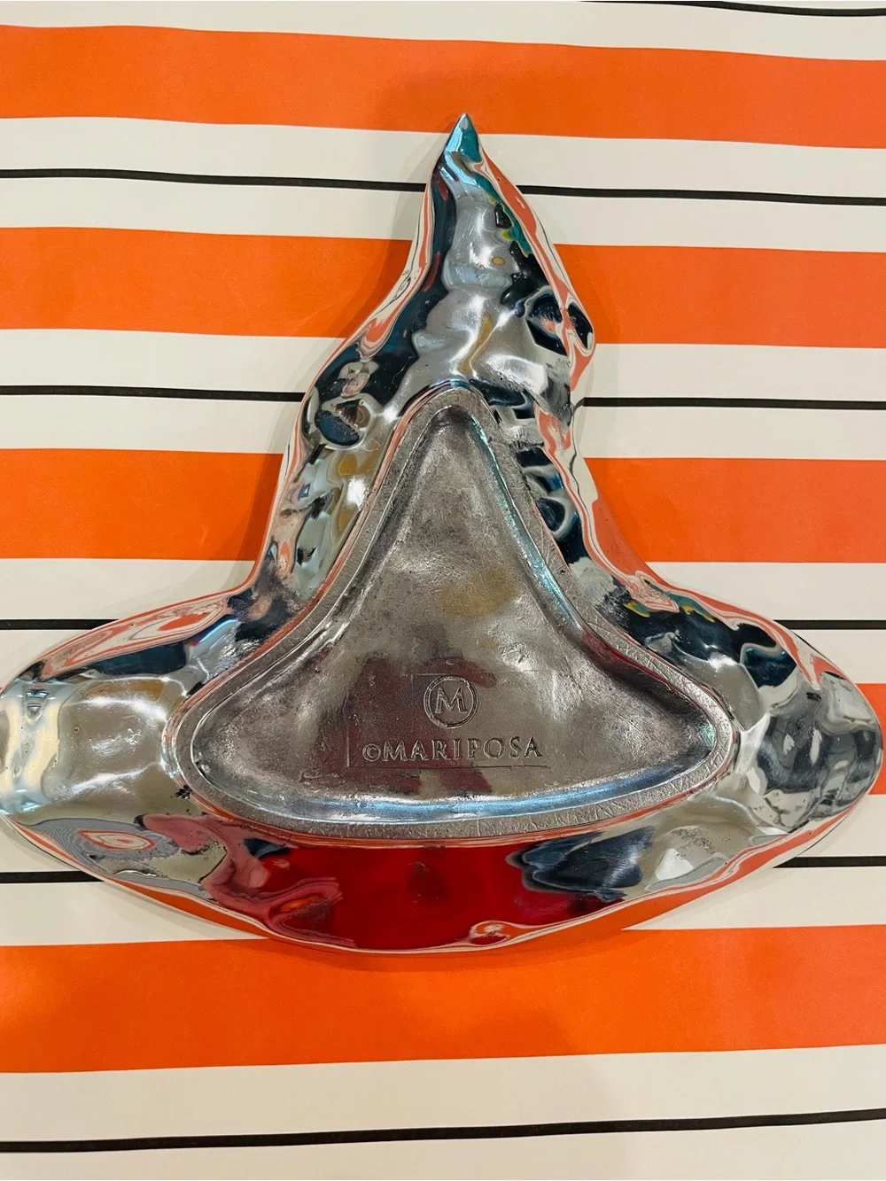 Mariposa Halloween Witch Hat Aluminum Serving or Decorative Dish Retired